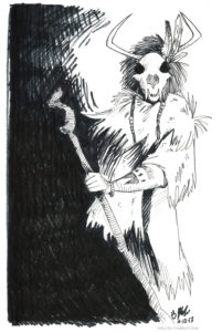 inktober bear witch sketch october 12