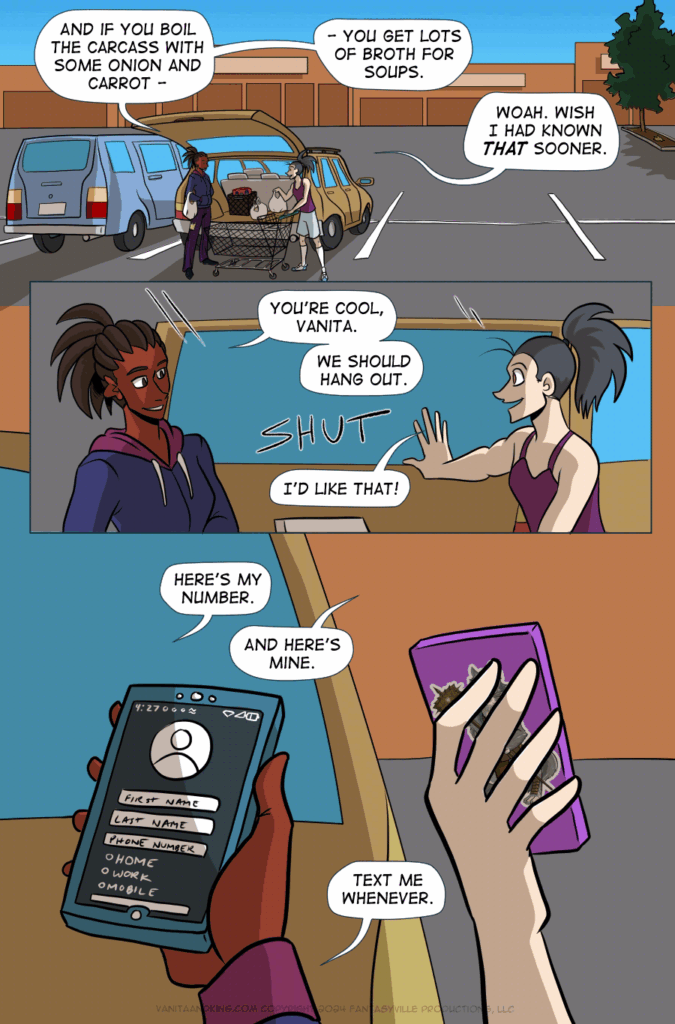 In this page of Vanita and the Demon King, Charlie and Vanita exchange phone numbers