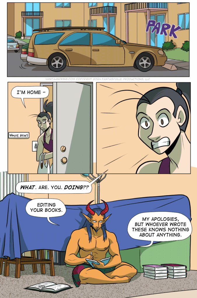 In this page of Vanita and the Demon King, Vanita comes home to something she doesn't want to see.