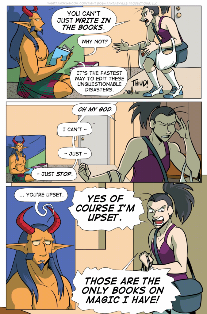 In this page of Vanita and the Demon King, Vanita gets enormously upset